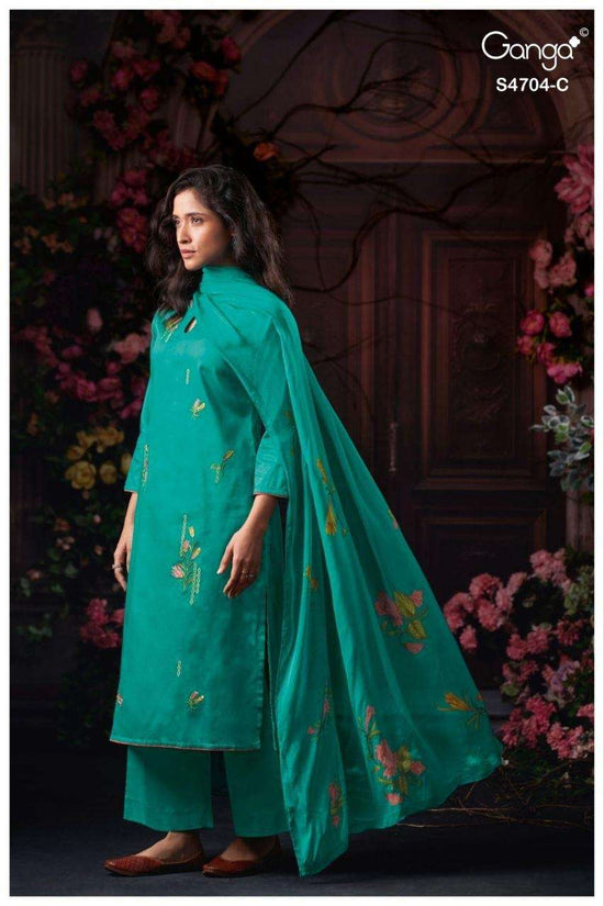 Ganga Fashion Ivenza 4704 Cotton Satin Dress Material Wholesale - Amrah Wholesale