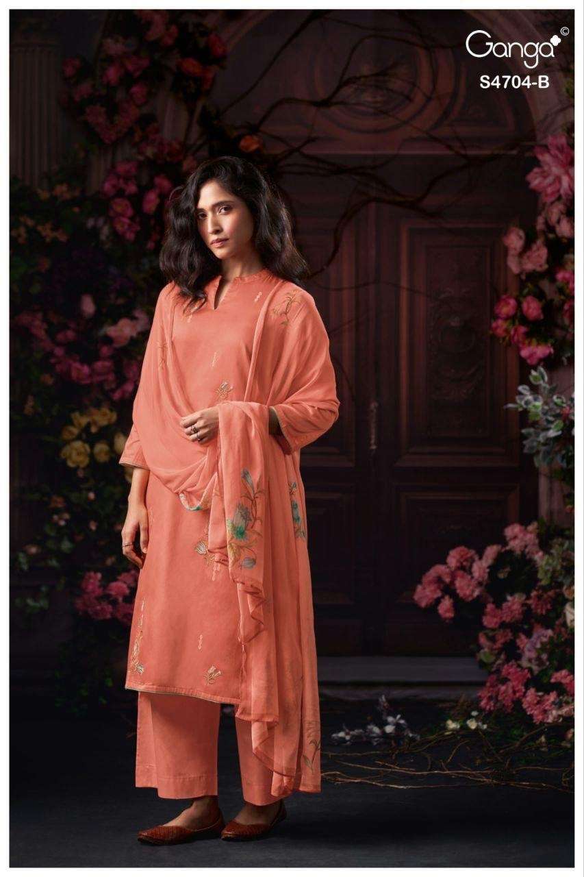 Ganga Fashion Ivenza 4704 Cotton Satin Dress Material Wholesale - Amrah Wholesale
