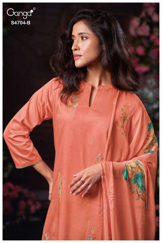 Ganga Fashion Ivenza 4704 Cotton Satin Dress Material Wholesale - Amrah Wholesale