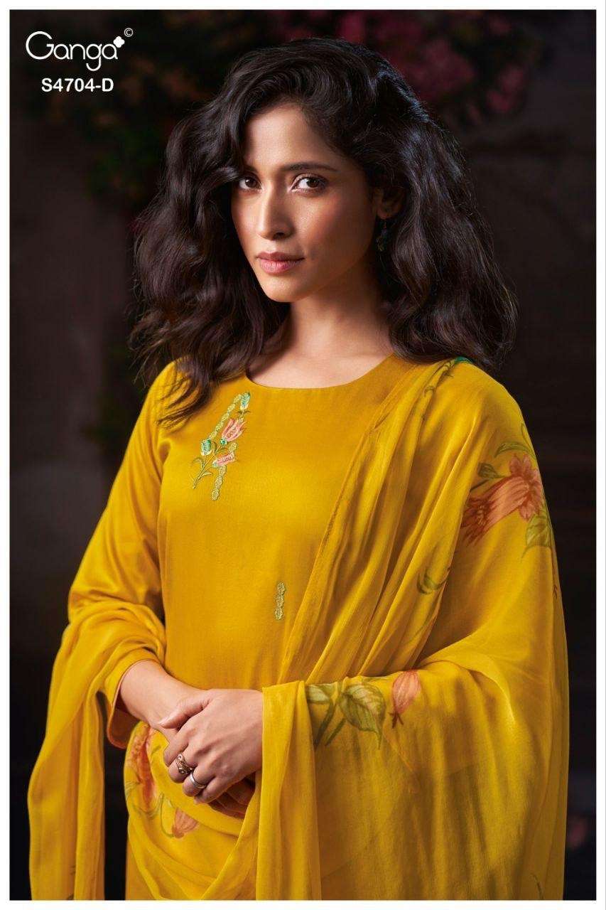 Ganga Fashion Ivenza 4704 Cotton Satin Dress Material Wholesale - Amrah Wholesale