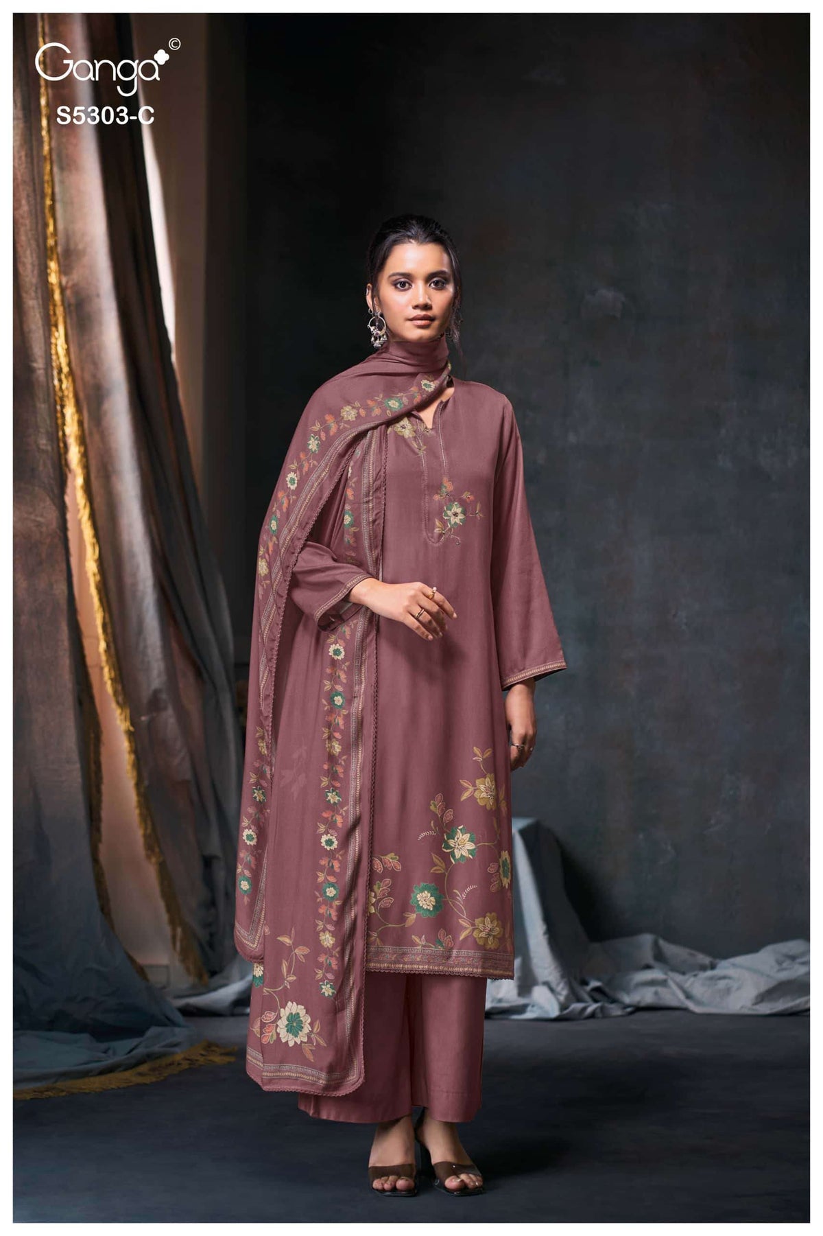 Ganga Fashion Iyanta 5303 Pure Wool Pashmina Winter Dress Material