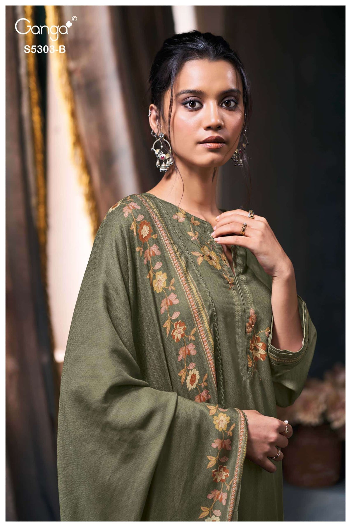 Ganga Fashion Iyanta 5303 Pure Wool Pashmina Winter Dress Material