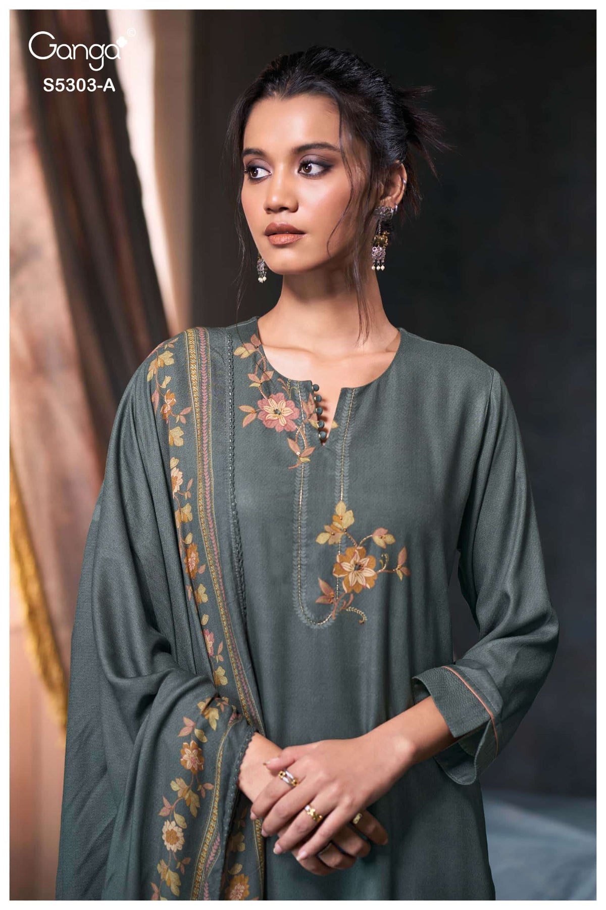 Ganga Fashion Iyanta 5303 Pure Wool Pashmina Winter Dress Material