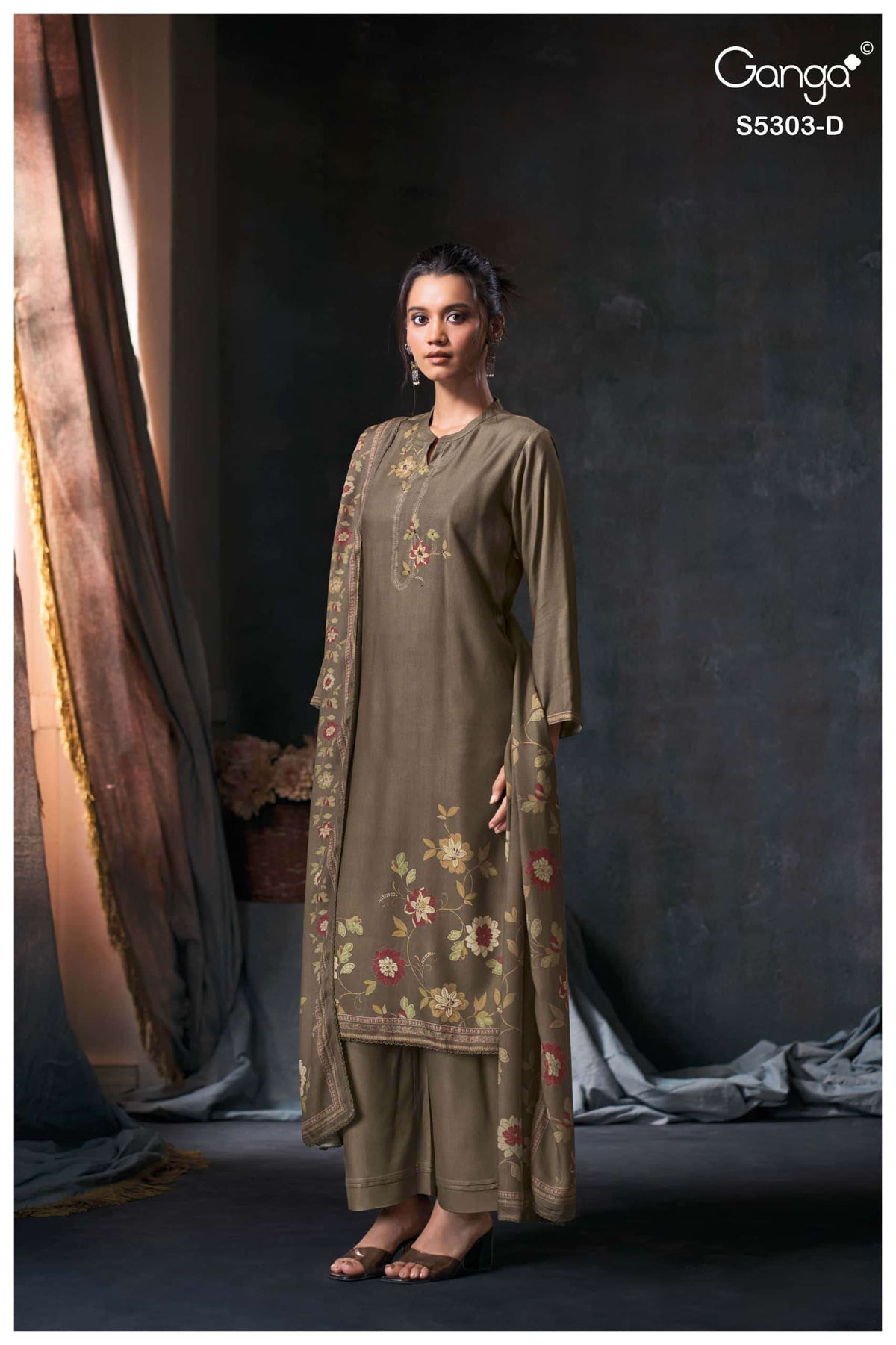 Ganga Fashion Iyanta 5303 Pure Wool Pashmina Winter Dress Material