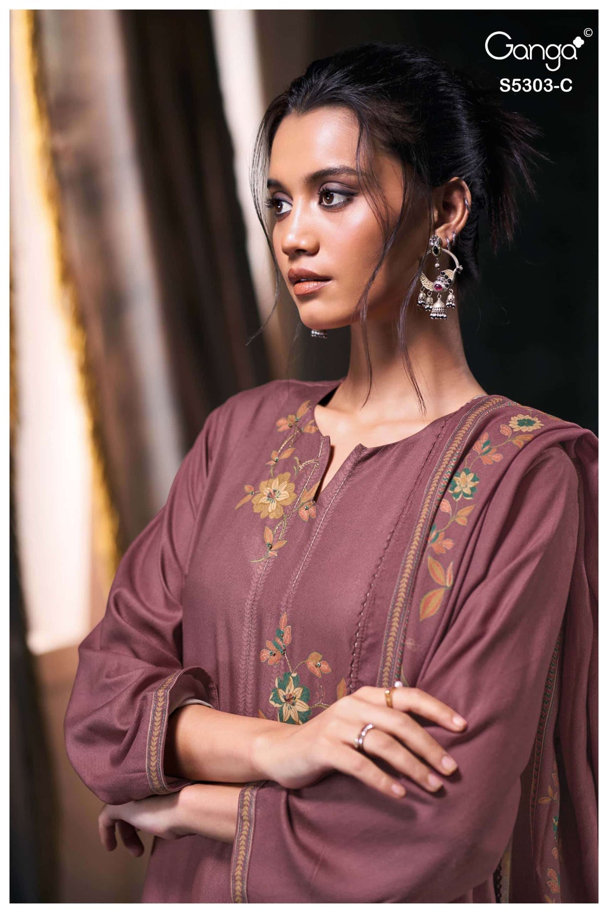 Ganga Fashion Iyanta 5303 Pure Wool Pashmina Winter Dress Material