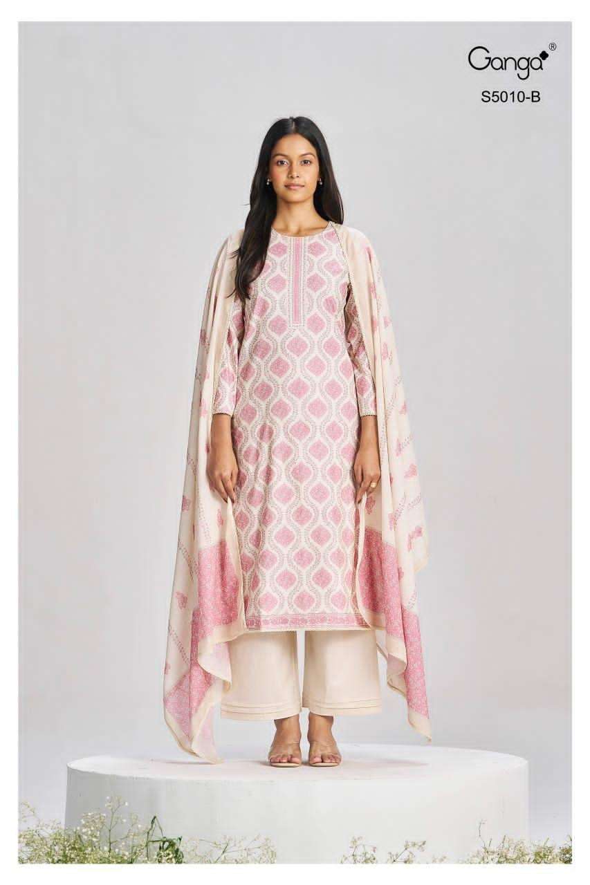 Ganga Fashion Jagriti 5010 Premium Cotton Printed Dress Material