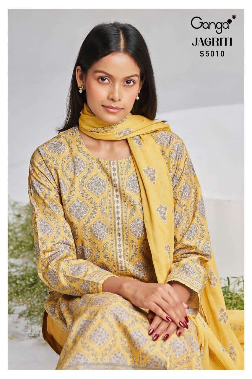 Ganga Fashion Jagriti 5010 Premium Cotton Printed Dress Material - Amrah Wholesale