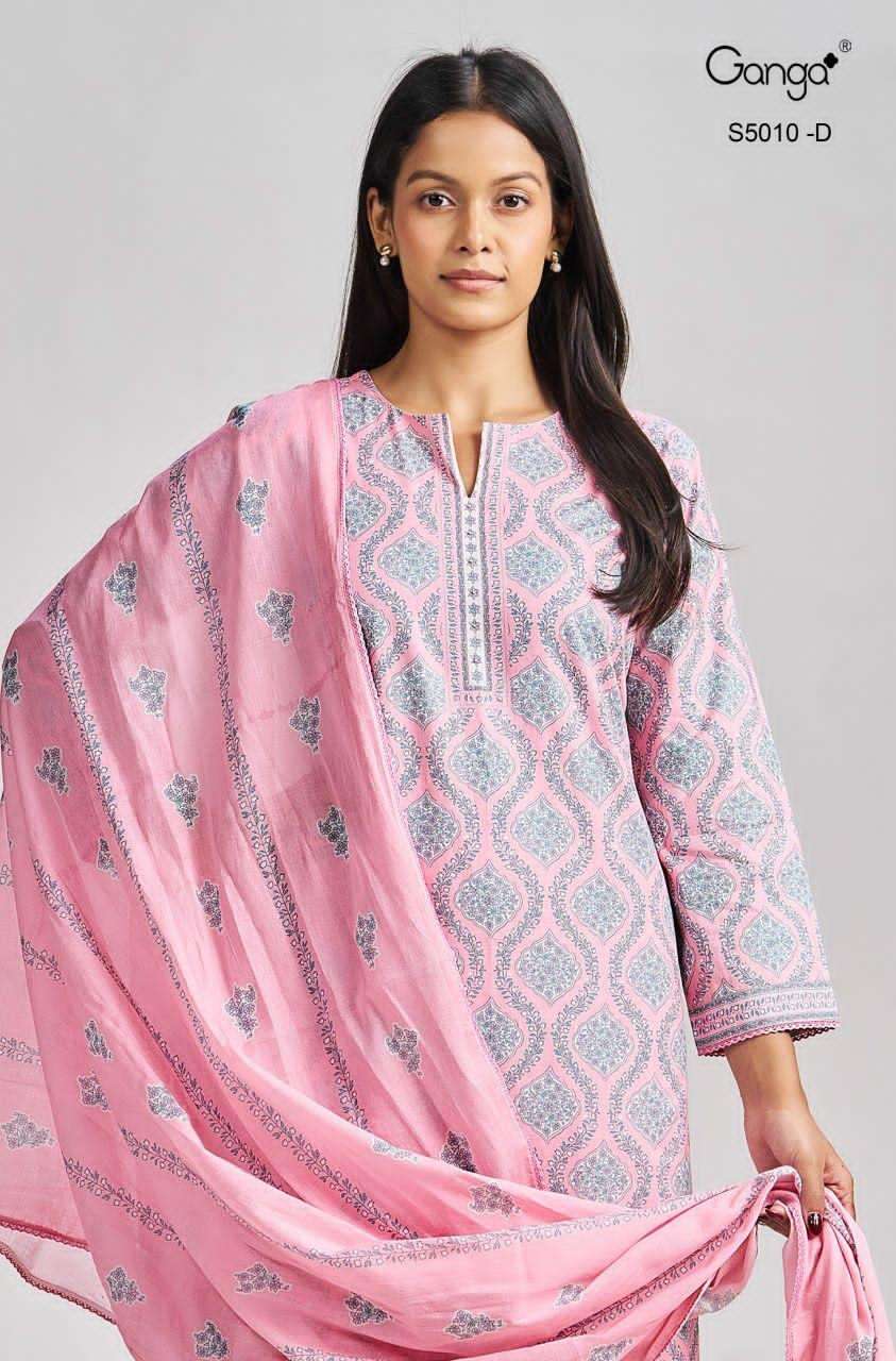 Ganga Fashion Jagriti 5010 Premium Cotton Printed Dress Material - Amrah Wholesale