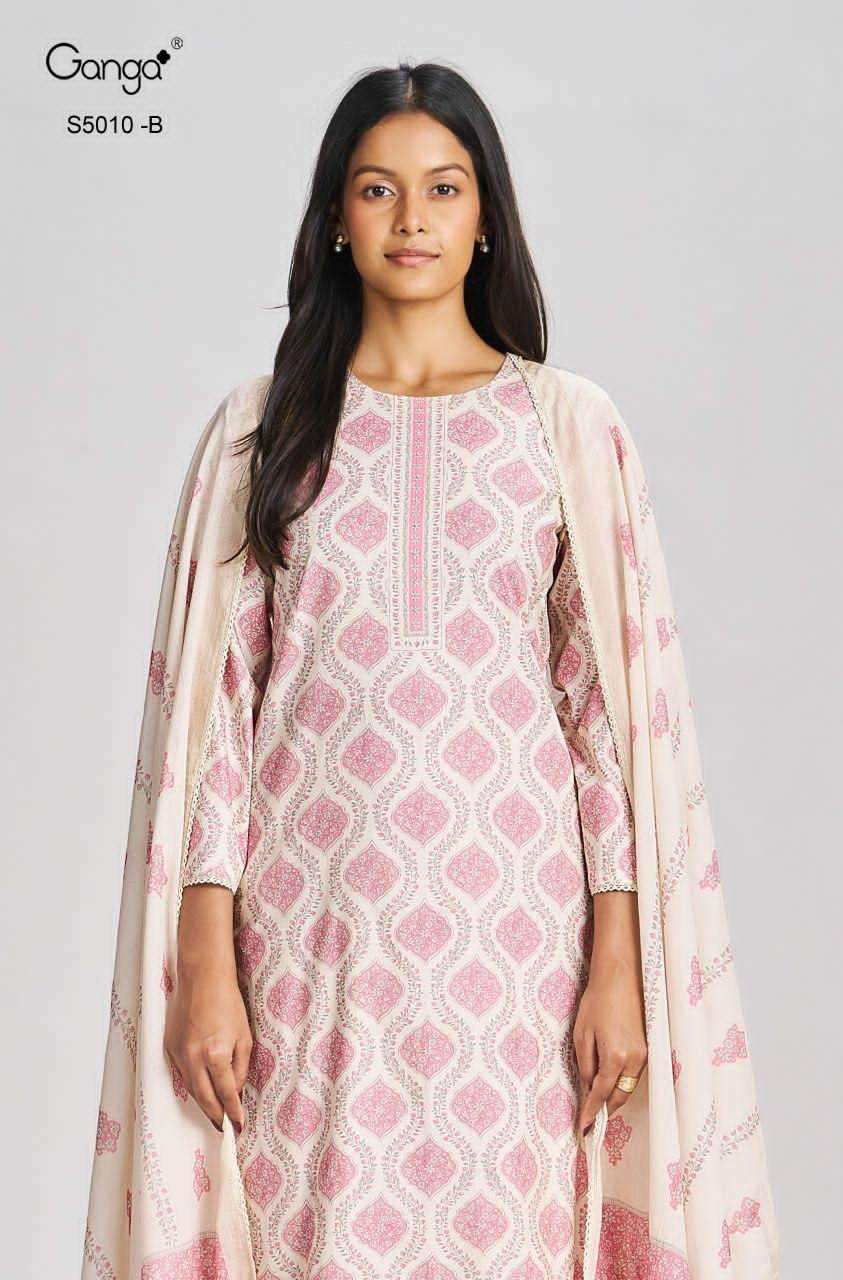 Ganga Fashion Jagriti 5010 Premium Cotton Printed Dress Material - Amrah Wholesale
