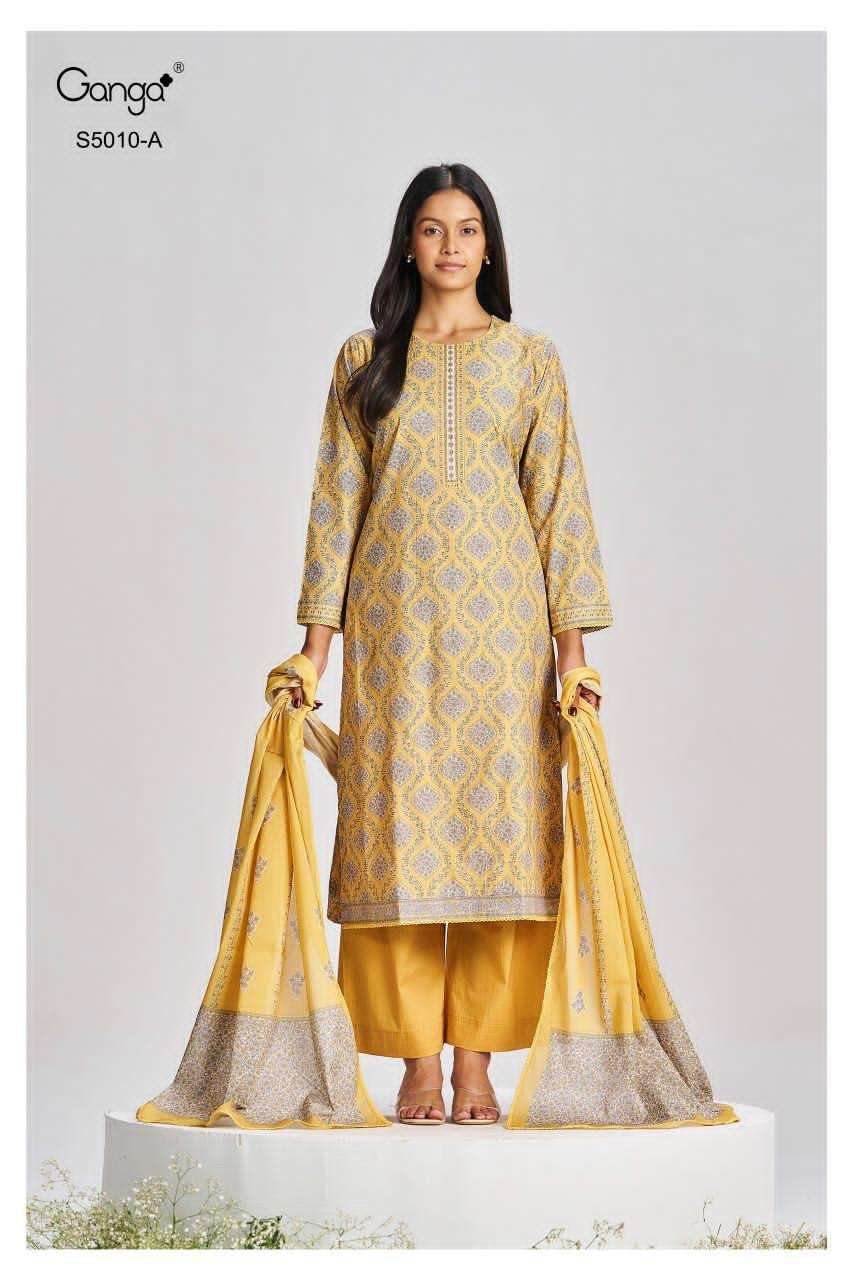 Ganga Fashion Jagriti 5010 Premium Cotton Printed Dress Material - Amrah Wholesale