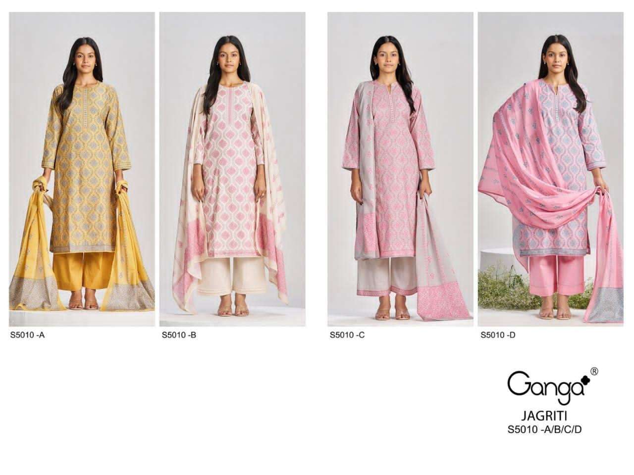 Ganga Fashion Jagriti 5010 Premium Cotton Printed Dress Material - Amrah Wholesale