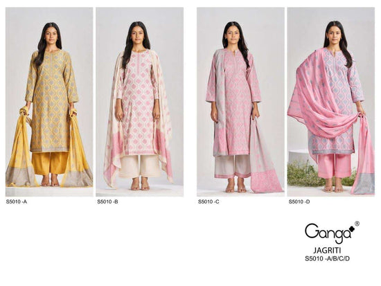 Ganga Fashion Jagriti 5010 Premium Cotton Printed Dress Material - Amrah Wholesale