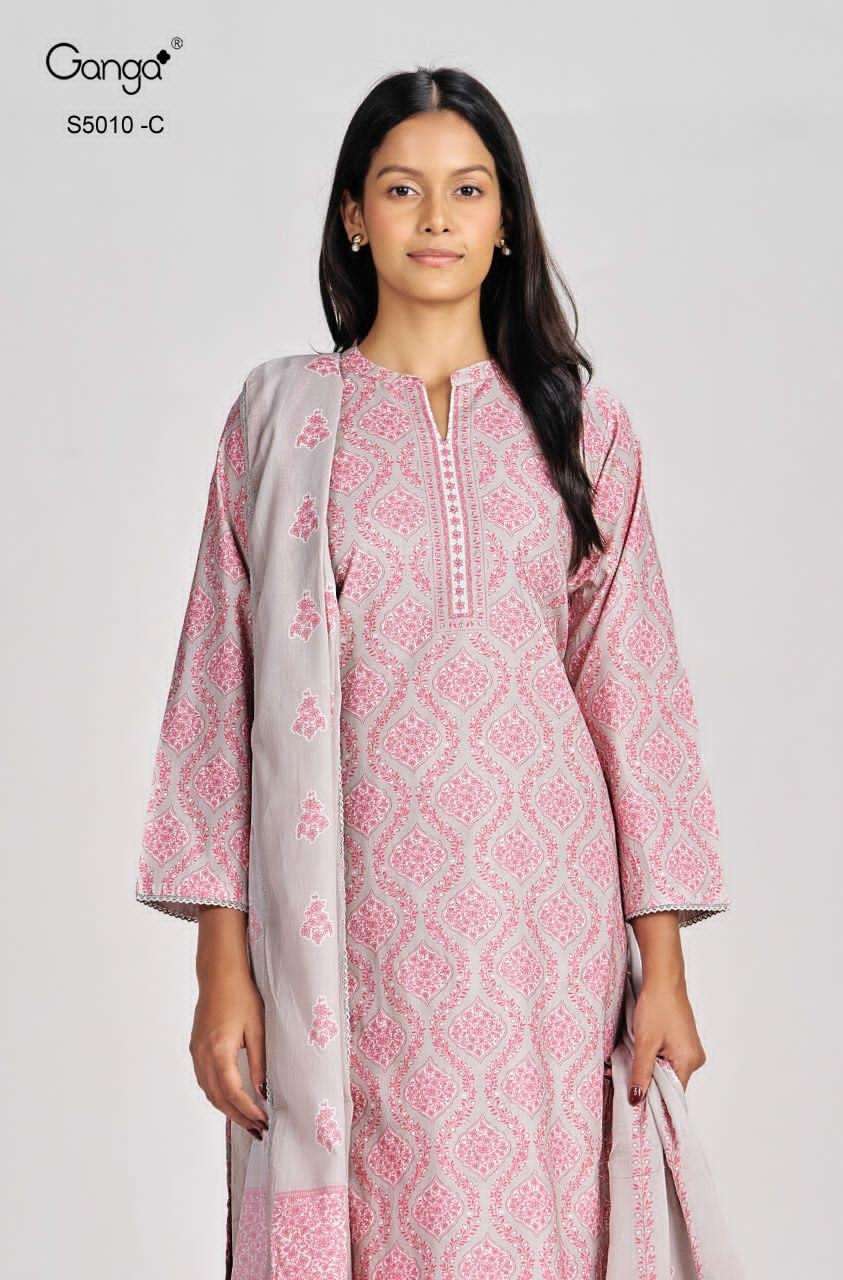 Ganga Fashion Jagriti 5010 Premium Cotton Printed Dress Material - Amrah Wholesale