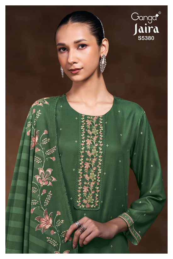 Ganga Fashion Jaira 5380 Wool Pashmina Dress Material