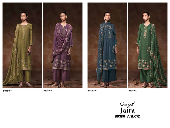 Ganga Fashion Jaira 5380 Wool Pashmina Dress Material