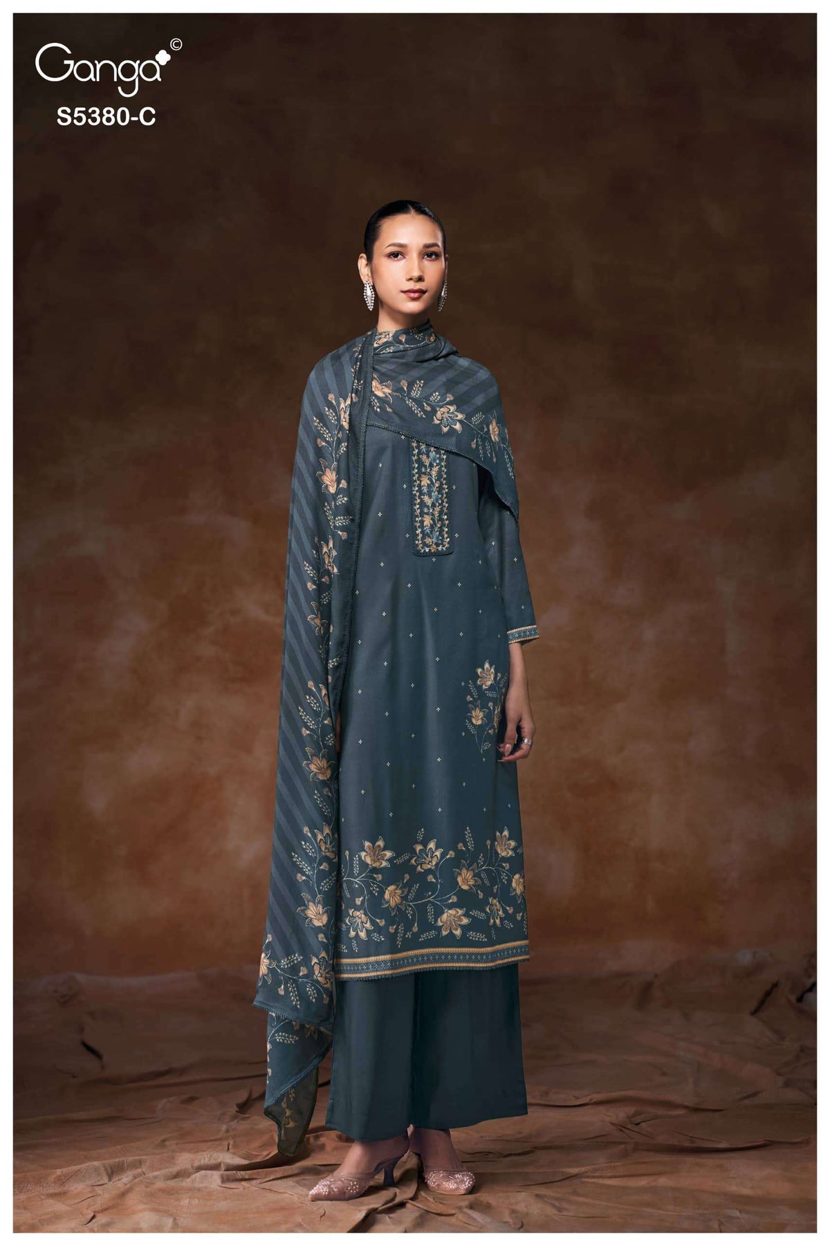 Ganga Fashion Jaira 5380 Wool Pashmina Dress Material