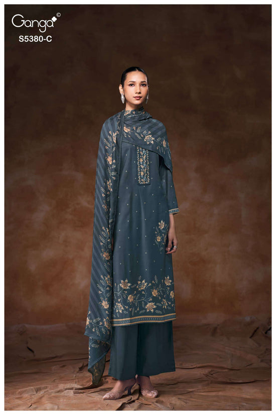 Ganga Fashion Jaira 5380 Wool Pashmina Dress Material