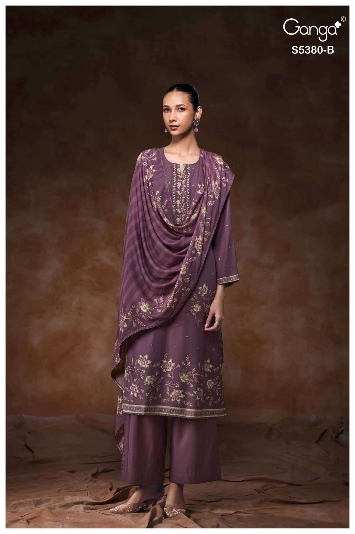 Ganga Fashion Jaira 5380 Wool Pashmina Dress Material