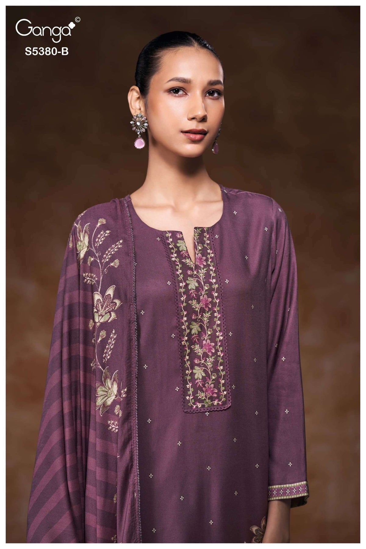 Ganga Fashion Jaira 5380 Wool Pashmina Dress Material