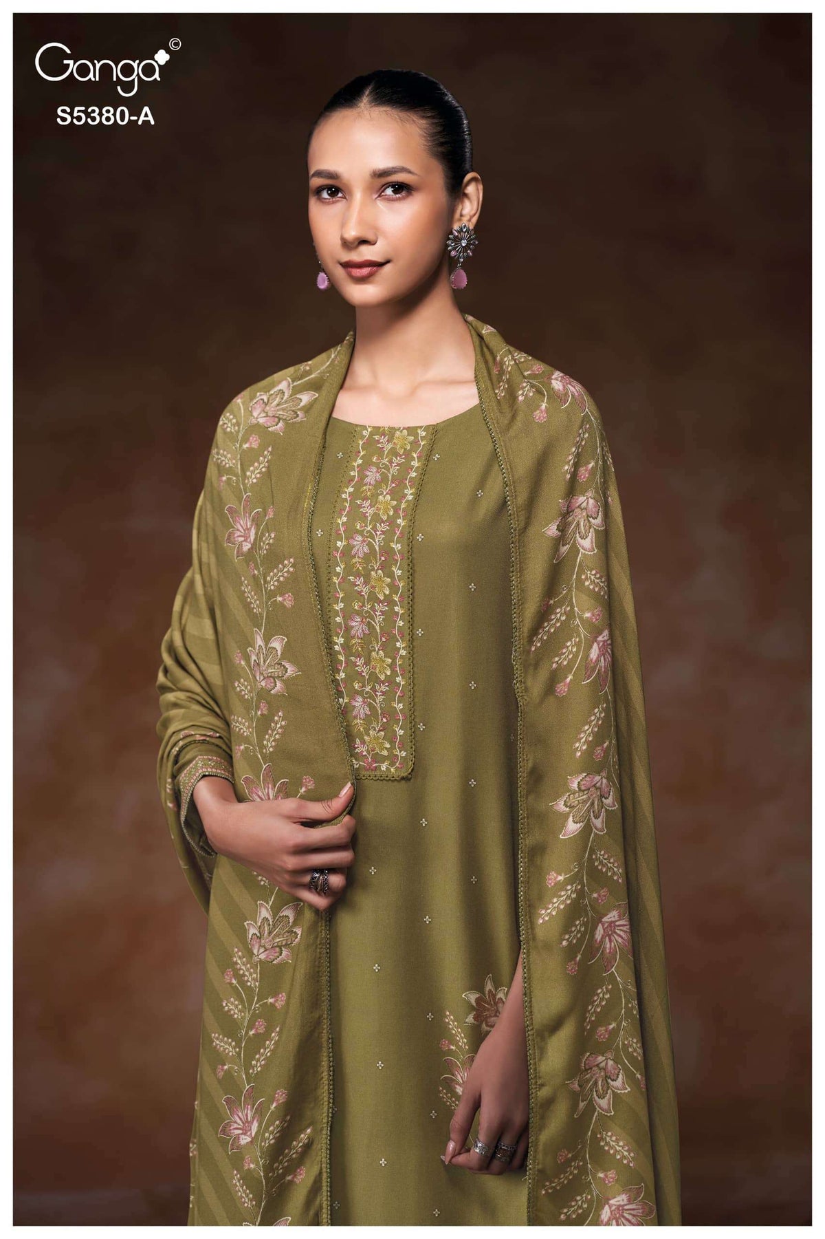 Ganga Fashion Jaira 5380 Wool Pashmina Dress Material