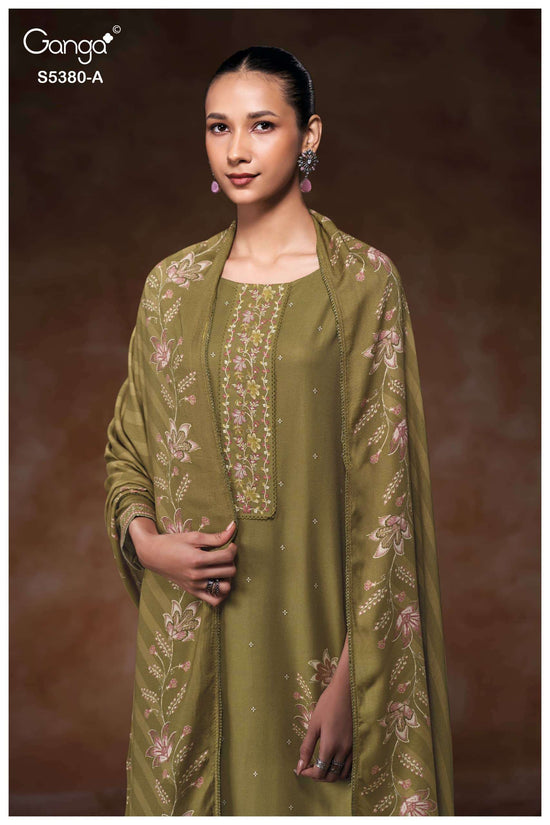 Ganga Fashion Jaira 5380 Wool Pashmina Dress Material