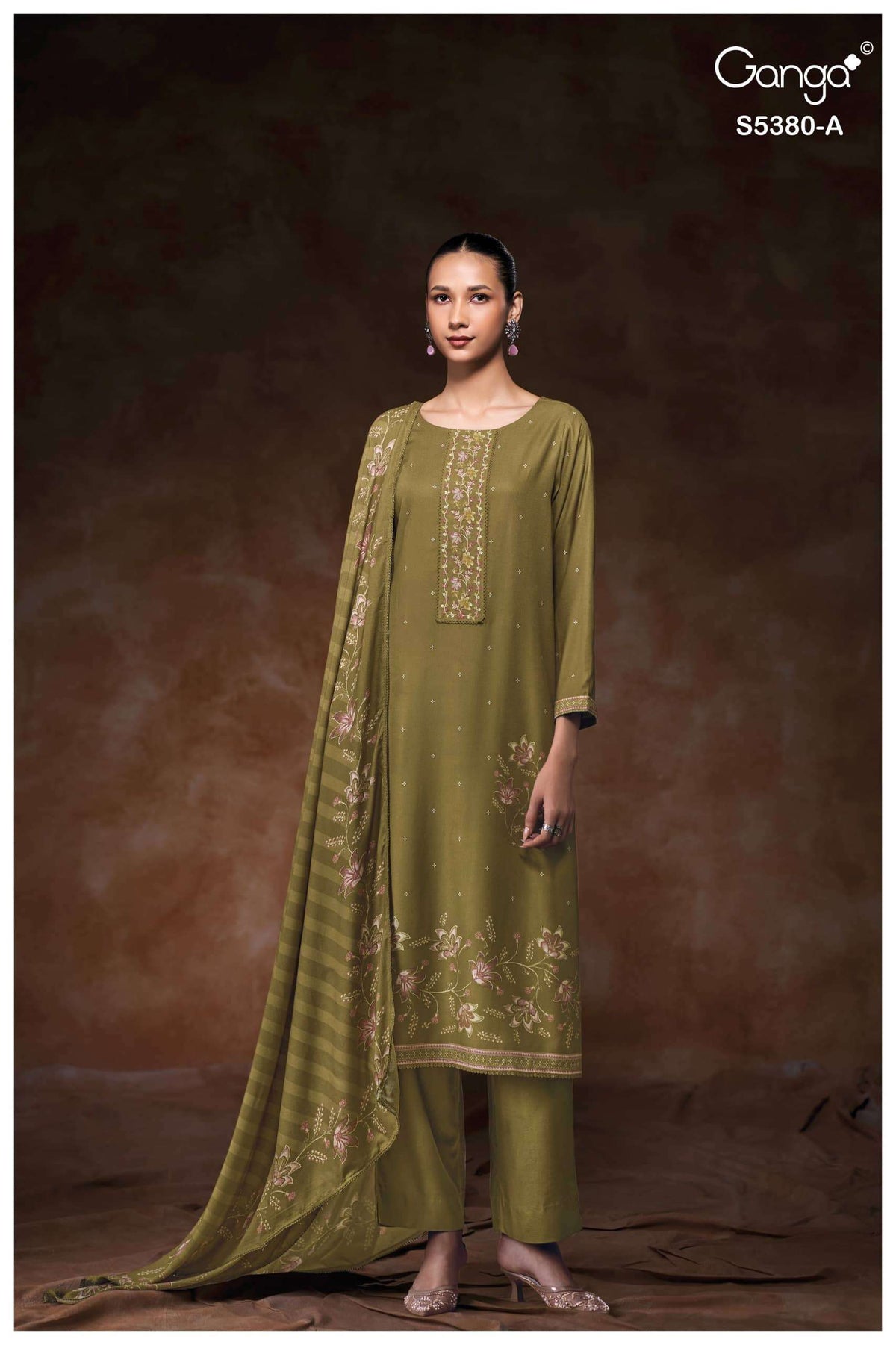 Ganga Fashion Jaira 5380 Wool Pashmina Dress Material