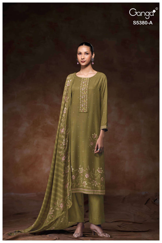 Ganga Fashion Jaira 5380 Wool Pashmina Dress Material