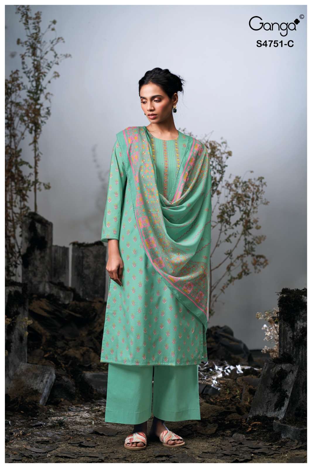 Ganga Fashion Jashvi 4751 Premium Cotton Dress Material - Amrah Wholesale