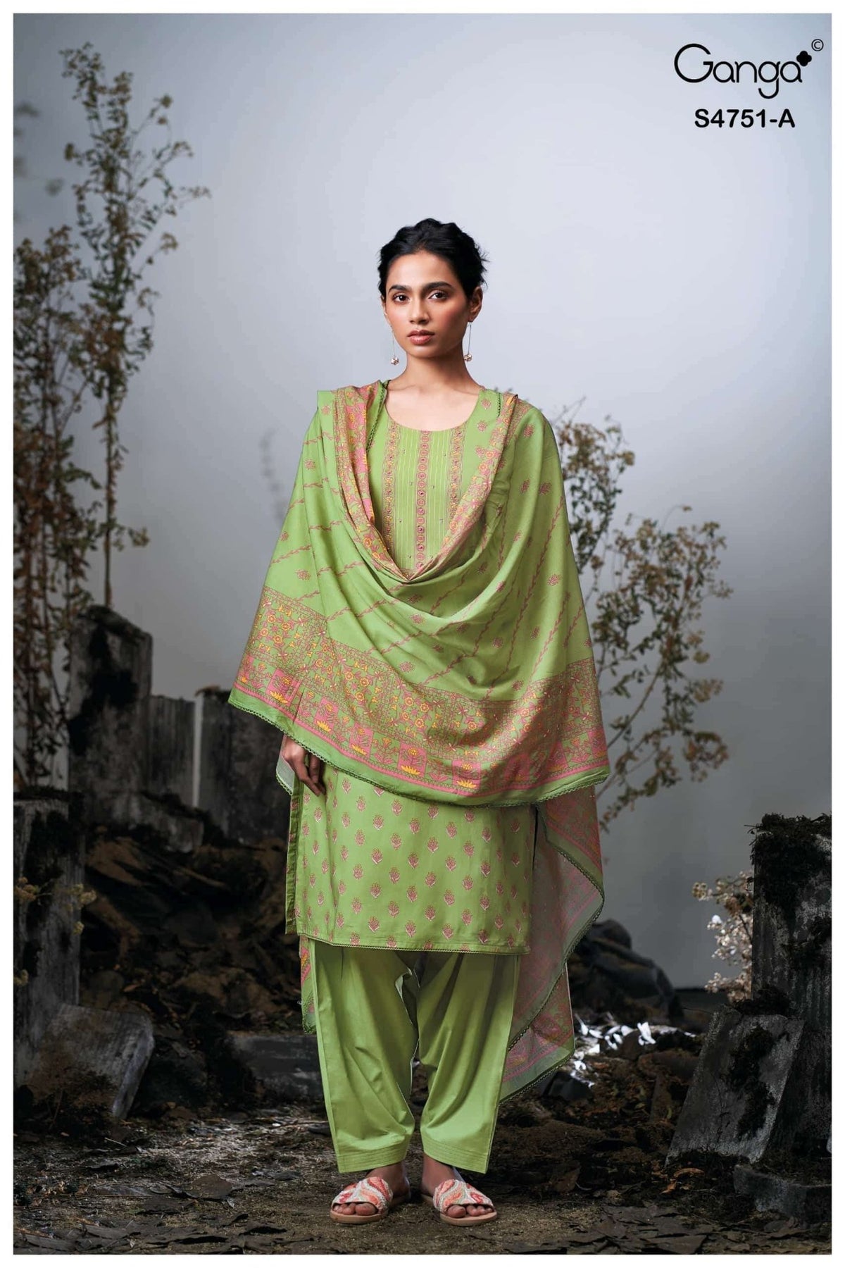 Ganga Fashion Jashvi 4751 Premium Cotton Dress Material - Amrah Wholesale