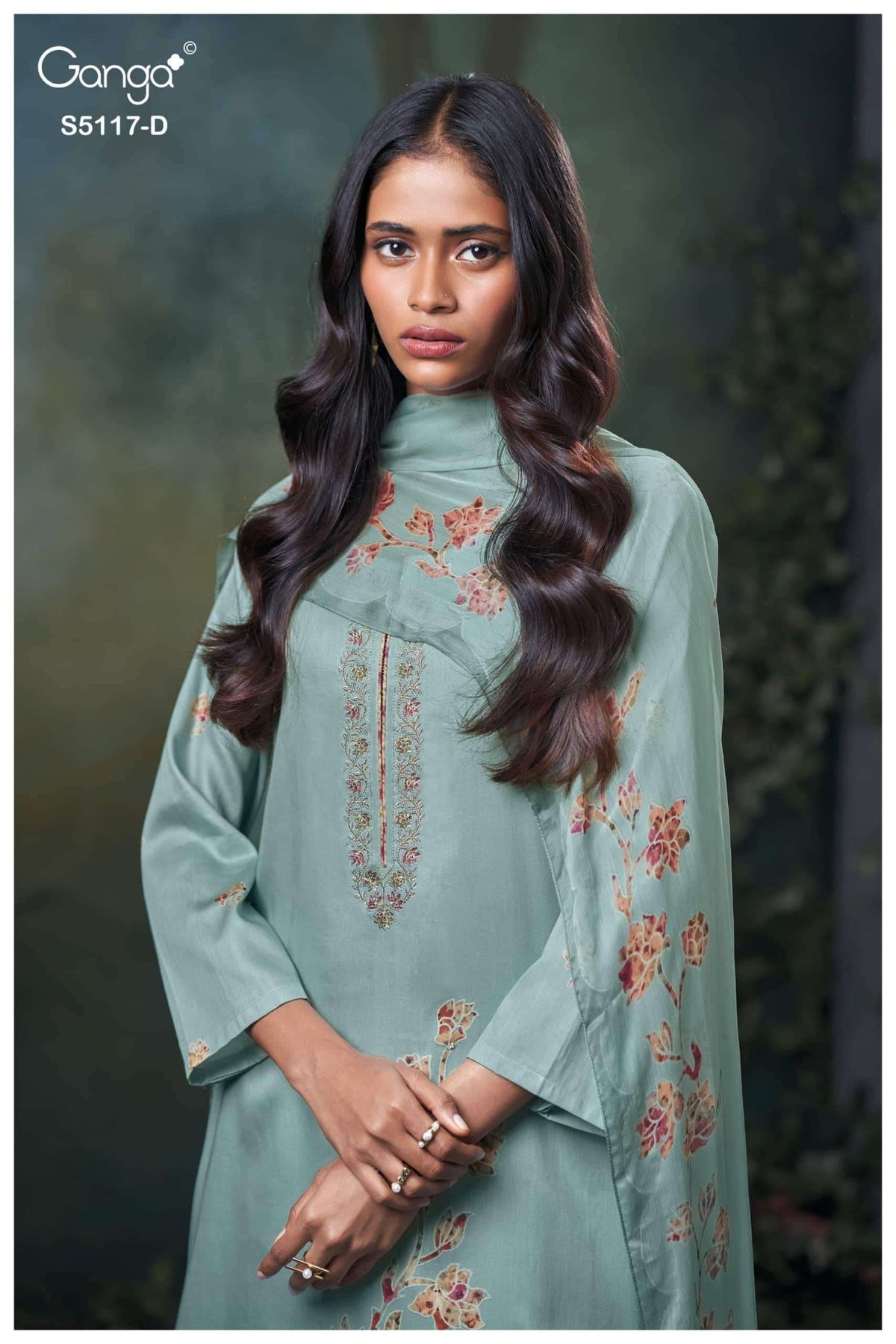 Ganga Fashion Jazel 5117 Premium Cotton Satin Dress Material - Amrah Wholesale