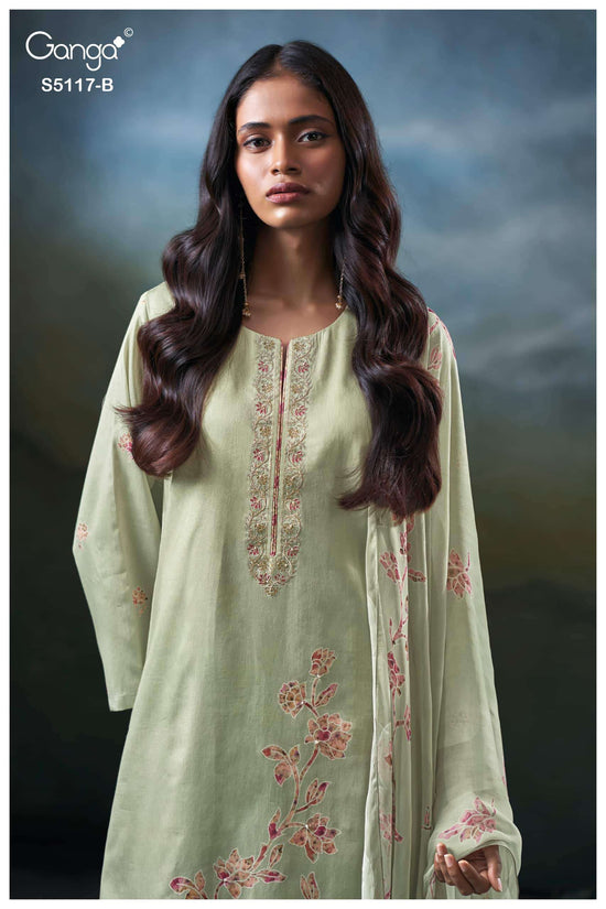 Ganga Fashion Jazel 5117 Premium Cotton Satin Dress Material