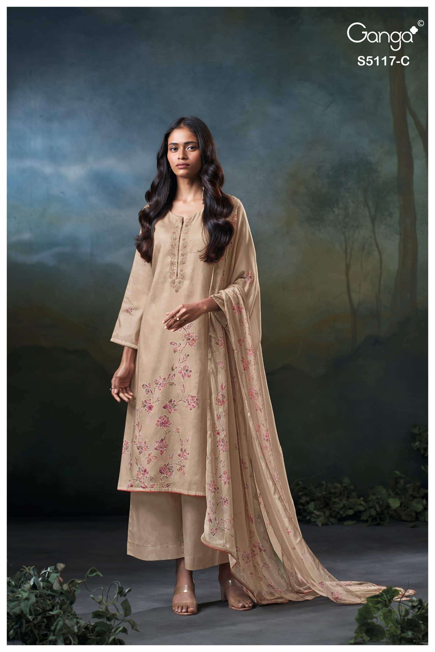 Ganga Fashion Jazel 5117 Premium Cotton Satin Dress Material