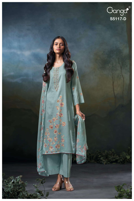 Ganga Fashion Jazel 5117 Premium Cotton Satin Dress Material