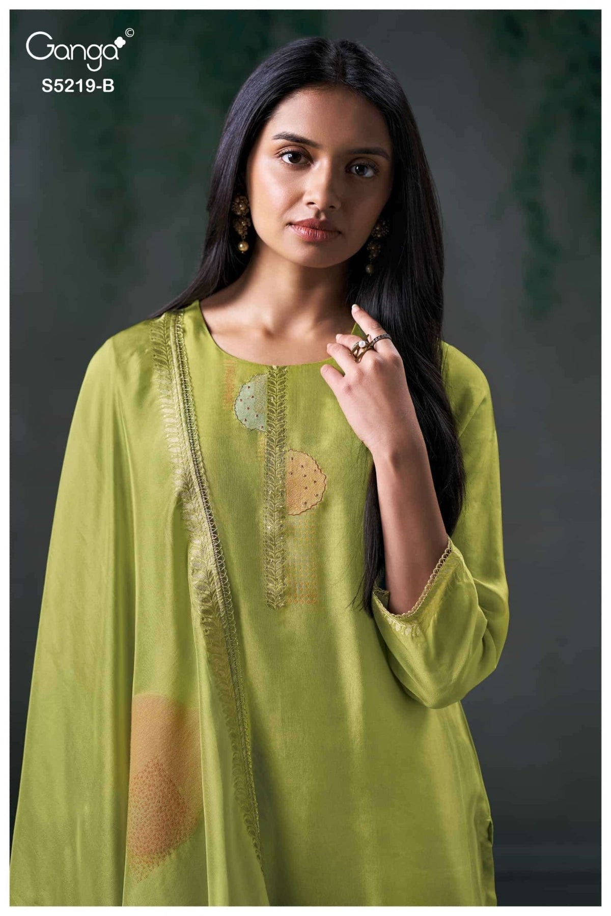Ganga Fashion Jeeshka 5219 Premium Woven Viscose Jacquard Dress Material - Amrah Wholesale