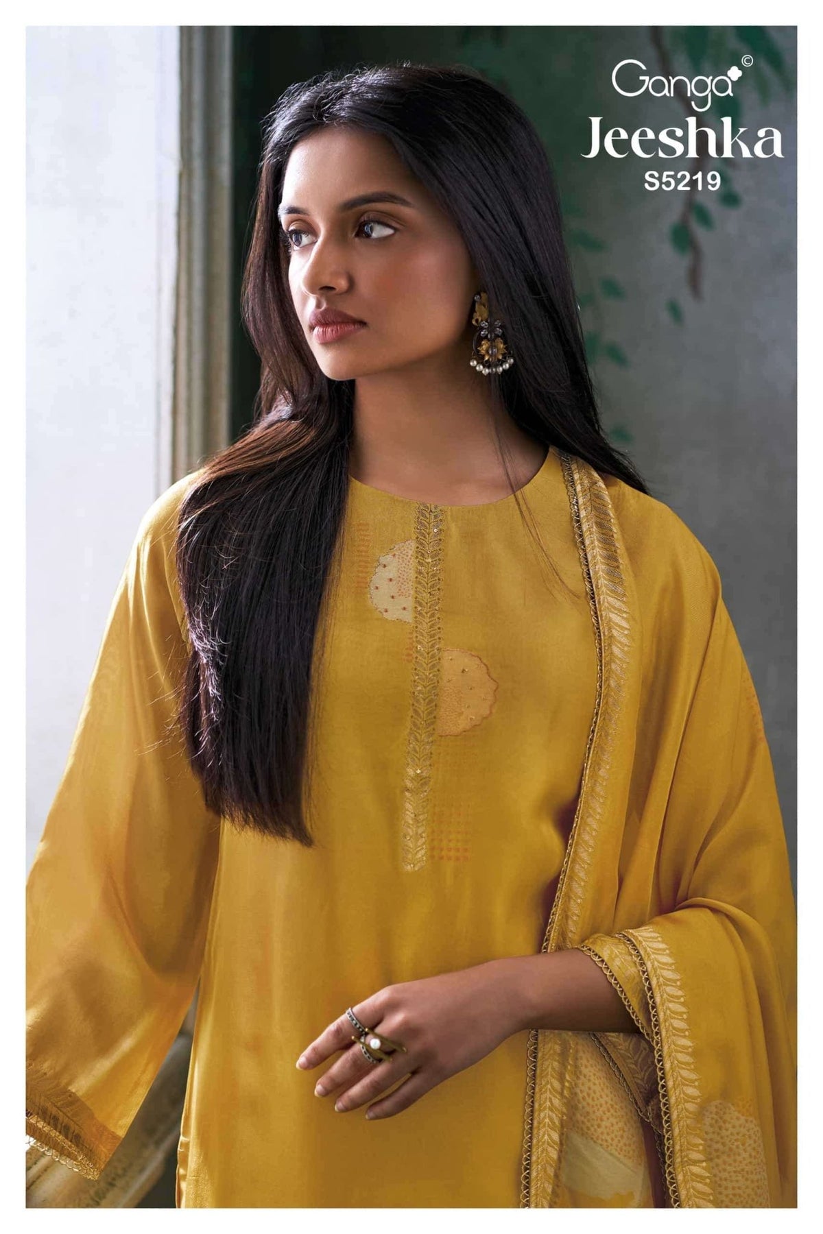 Ganga Fashion Jeeshka 5219 Premium Woven Viscose Jacquard Dress Material - Amrah Wholesale