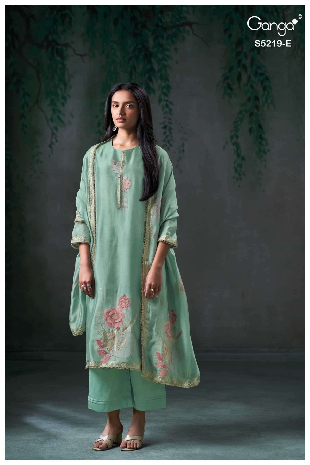 Ganga Fashion Jeeshka 5219 Premium Woven Viscose Jacquard Dress Material - Amrah Wholesale