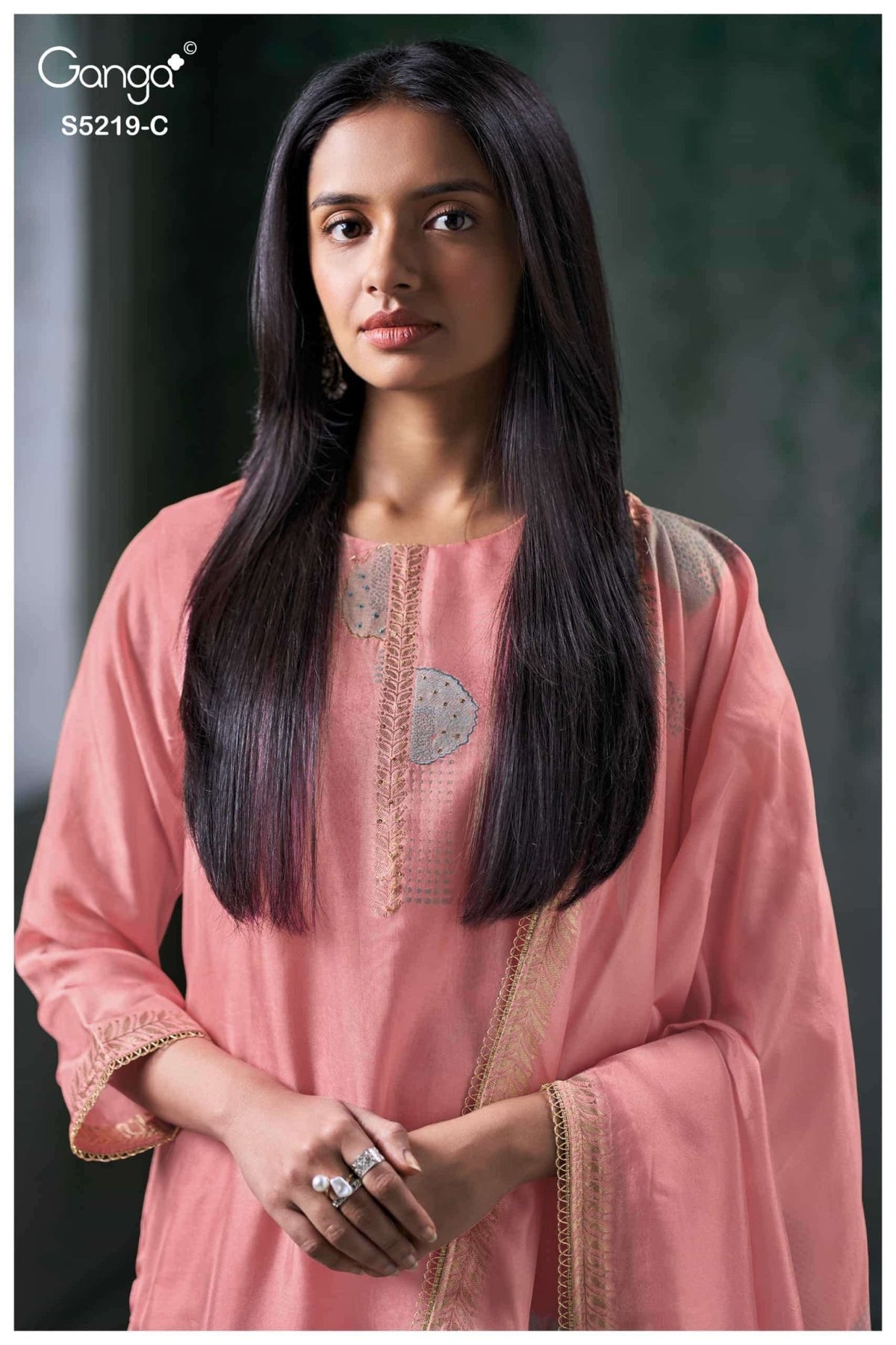 Ganga Fashion Jeeshka 5219 Premium Woven Viscose Jacquard Dress Material - Amrah Wholesale