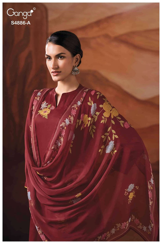 Ganga Fashion Jelyis 4886 Cotton Satin Dress Material - Amrah Wholesale