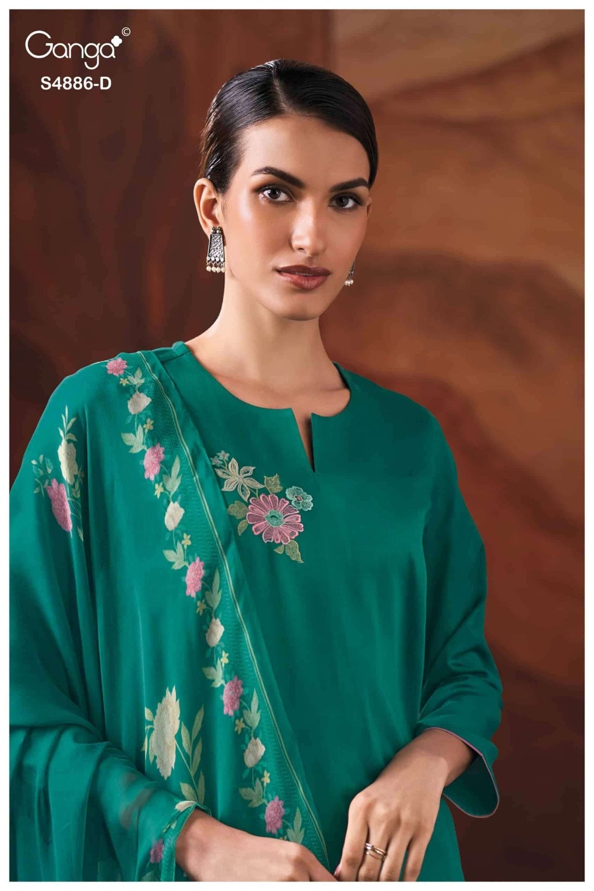 Ganga Fashion Jelyis 4886 Cotton Satin Dress Material - Amrah Wholesale