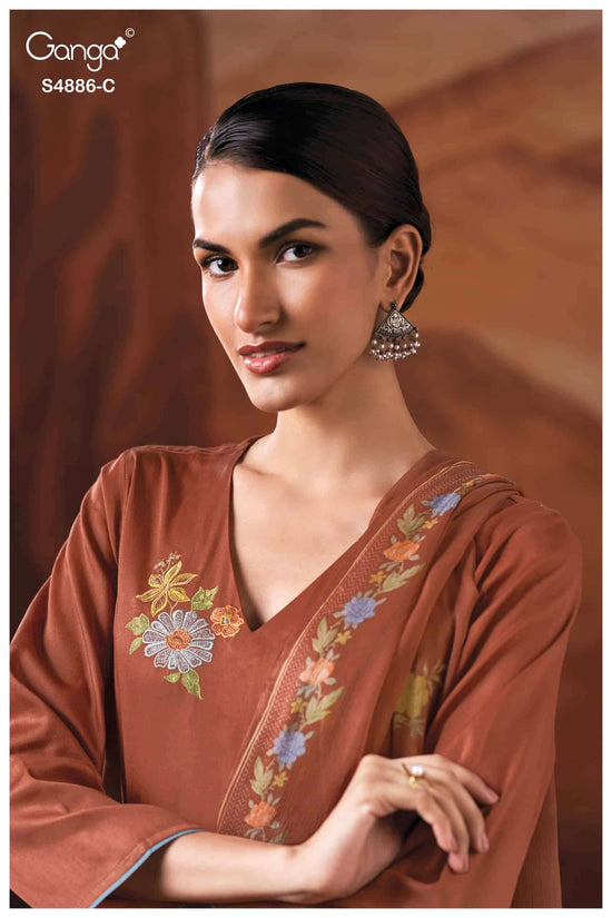 Ganga Fashion Jelyis 4886 Cotton Satin Dress Material