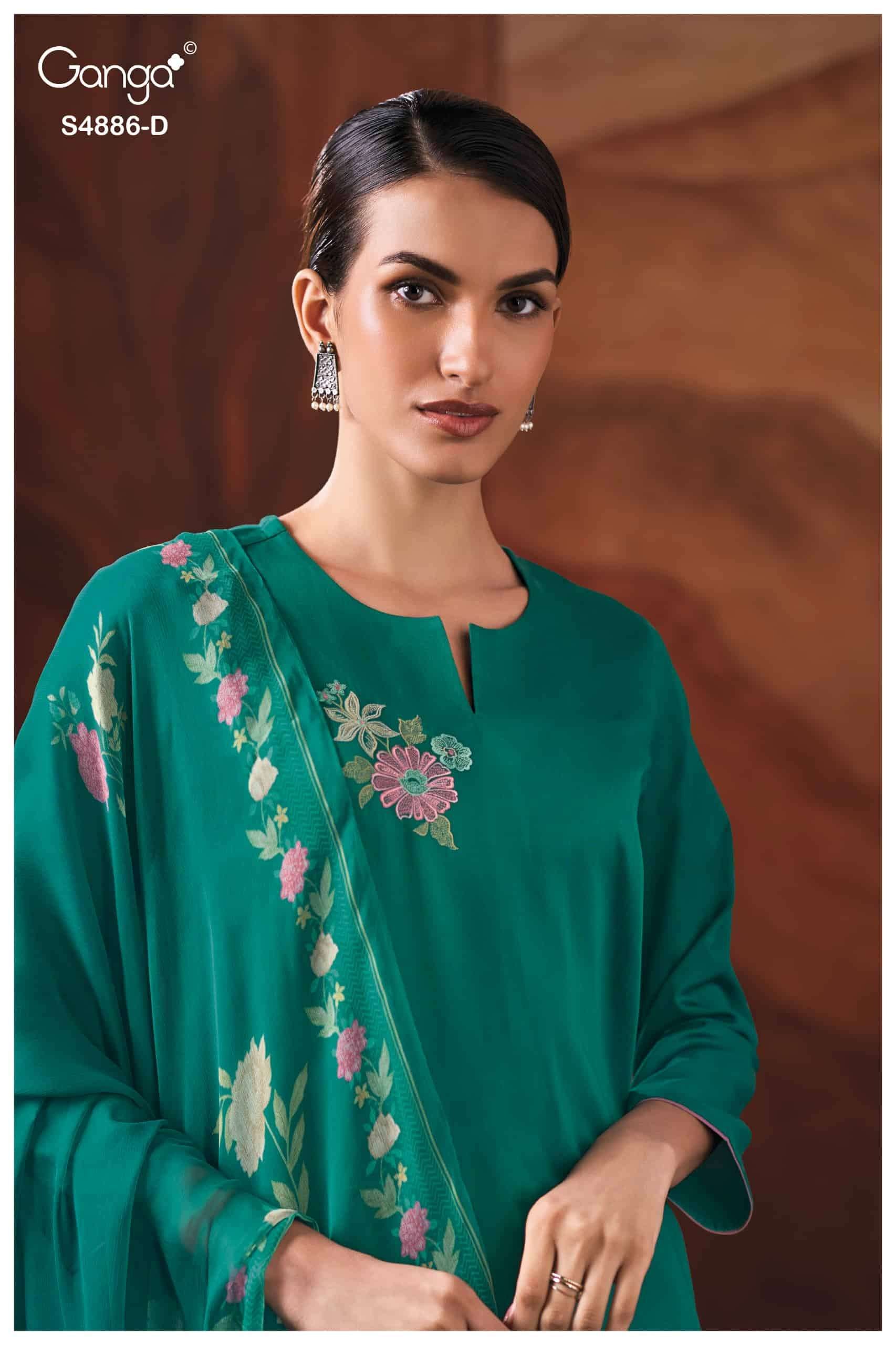 Ganga Fashion Jelyis 4886 Cotton Satin Dress Material