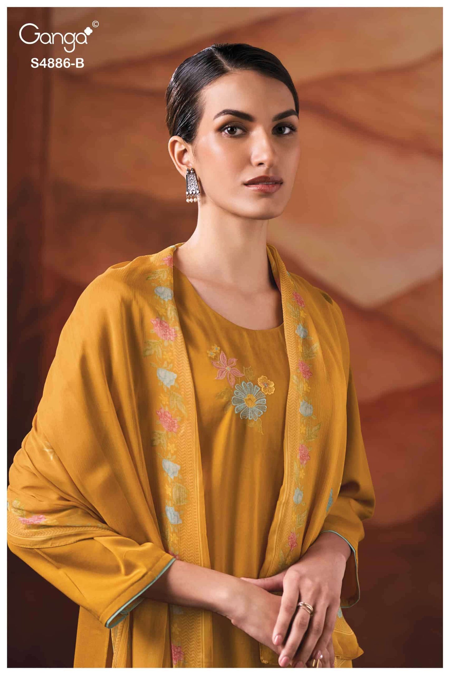 Ganga Fashion Jelyis 4886 Cotton Satin Dress Material