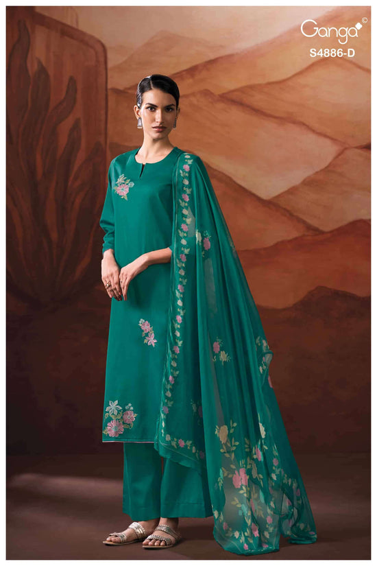 Ganga Fashion Jelyis 4886 Cotton Satin Dress Material