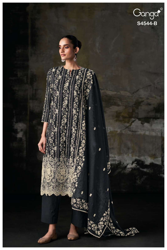 Ganga Fashion Jeniya 4544 Dress Material Wholesale Catalogue - Amrah Wholesale