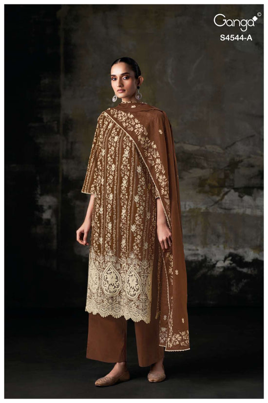 Ganga Fashion Jeniya 4544 Dress Material Wholesale Catalogue - Amrah Wholesale