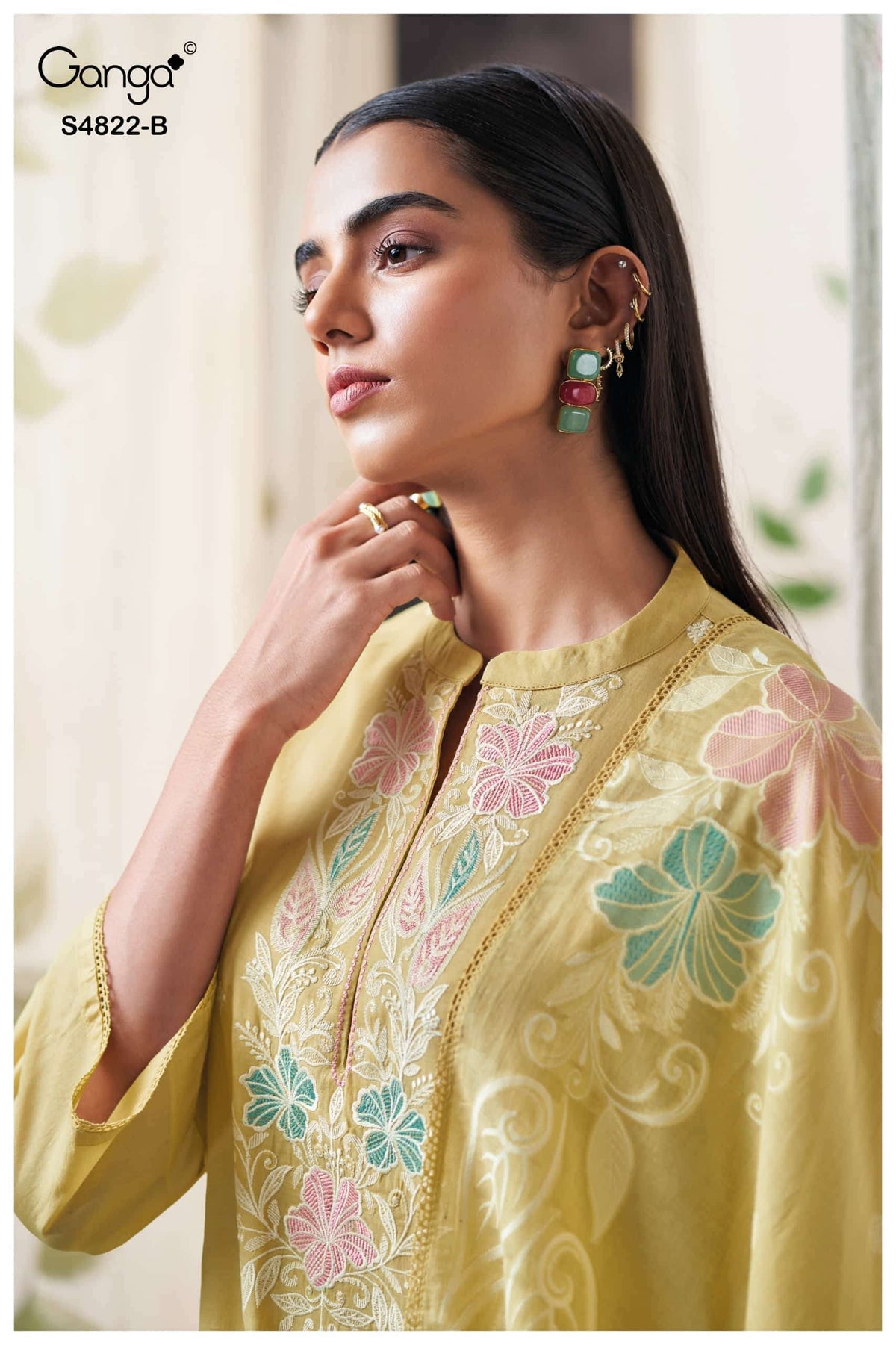 Ganga Fashion Jezra 4822 Bemberg Mul Dress Material