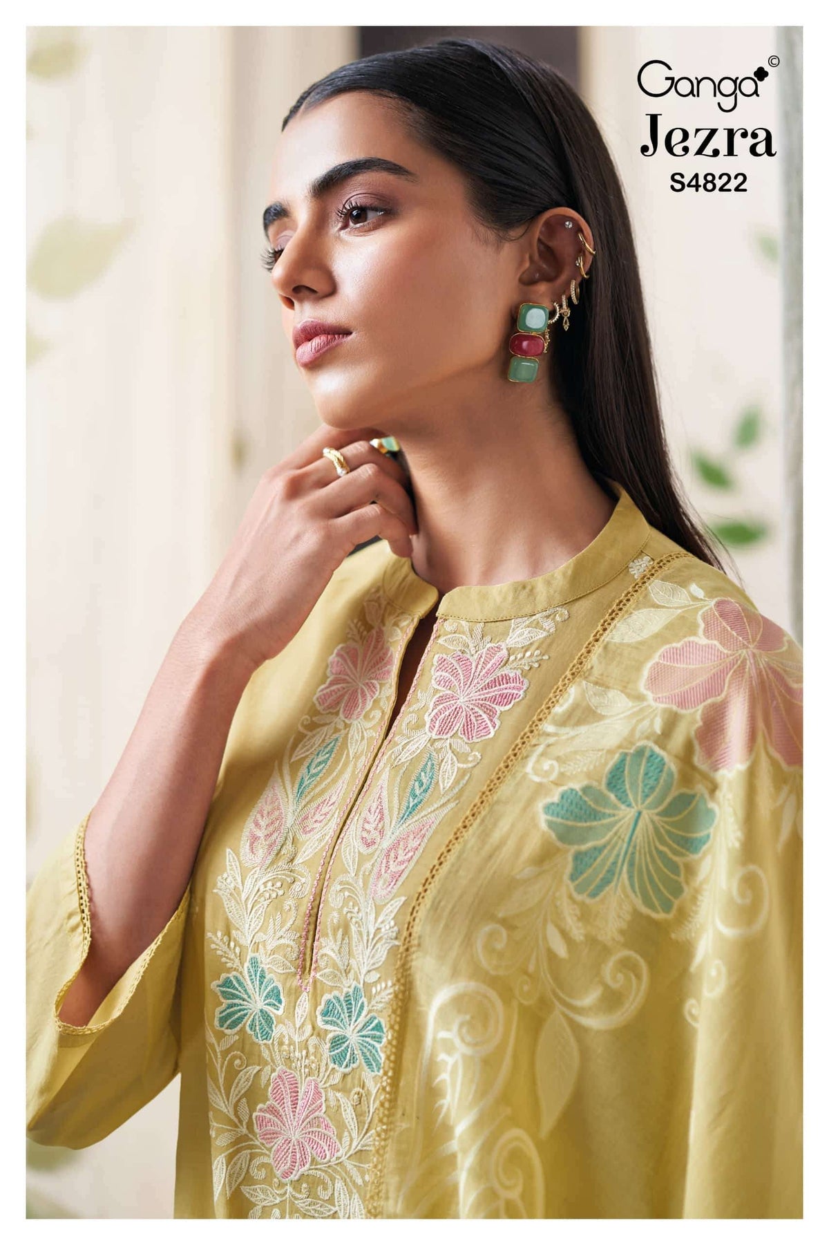 Ganga Fashion Jezra 4822 Bemberg Mul Dress Material