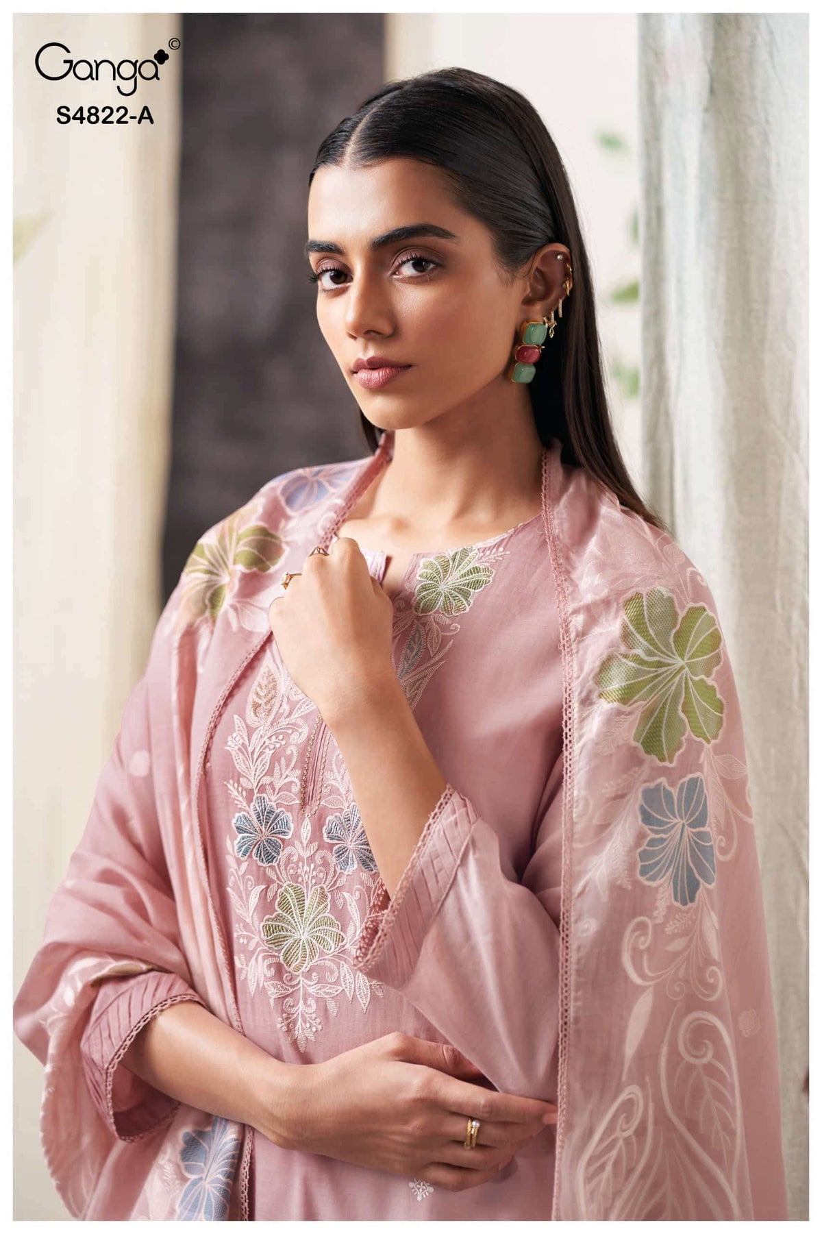 Ganga Fashion Jezra 4822 Bemberg Mul Dress Material