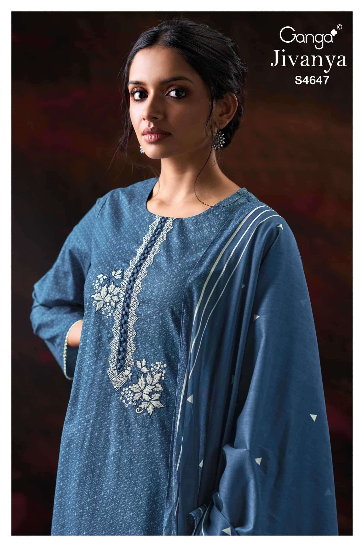 Ganga Fashion Jivanya 4647 Dress Material Wholesale Catalogue - Amrah Wholesale