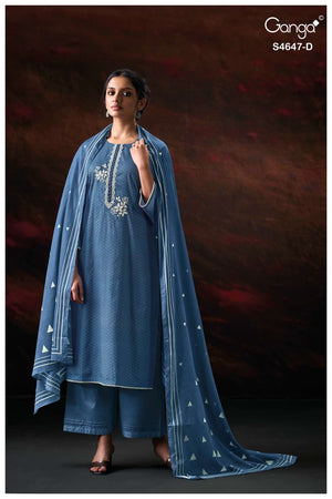 Ganga Fashion Jivanya 4647 Dress Material Wholesale Catalogue - Amrah Wholesale